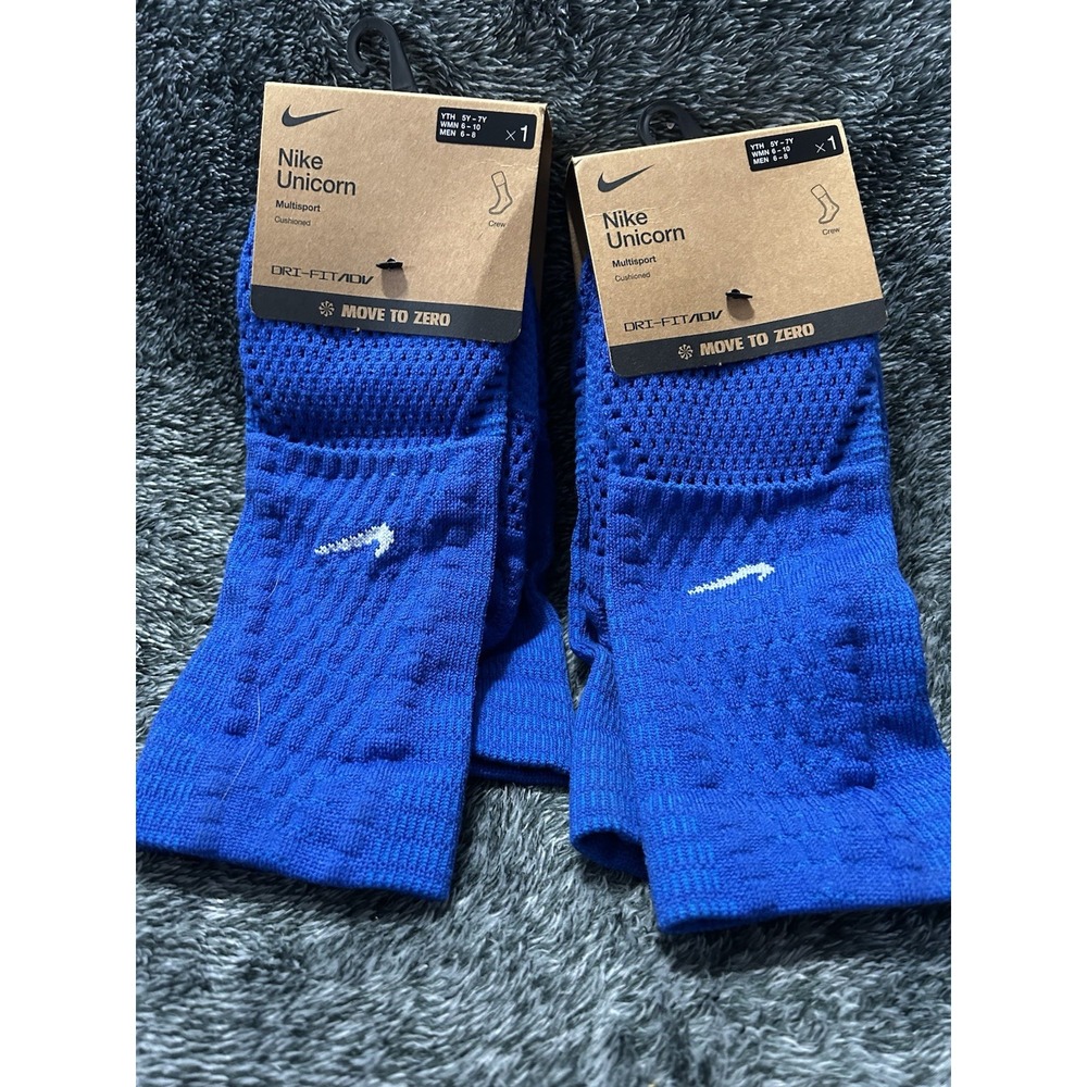 Nike Unicorn Lot of 2 ADV FZ3399-480 Crew Mens Medium Blue Socks (C8